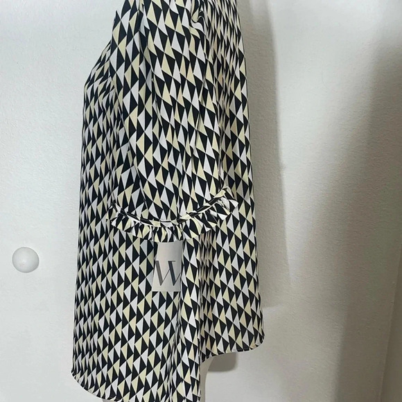 Worthington women’s size xl short sleeve geometric black white print career top - Picture 8 of 9